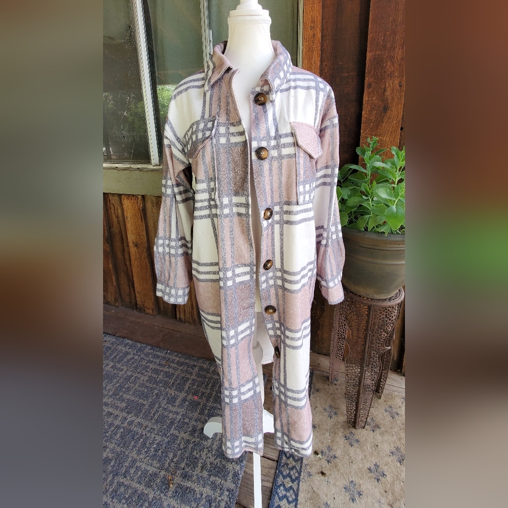 Plaid Button-Up Jacket